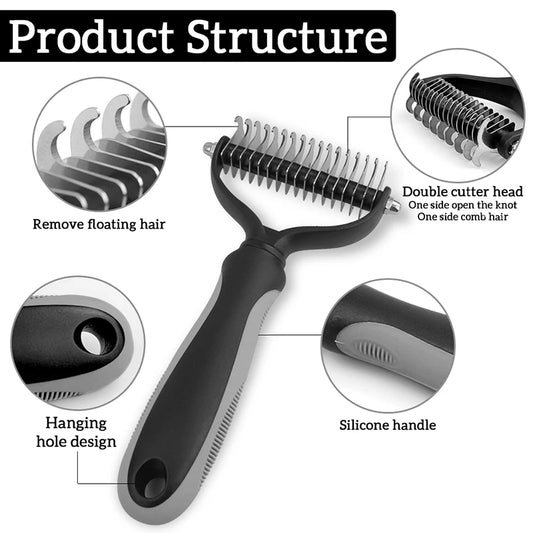 Premium Pet Hair Remover Comb – Grooming Brush for Cats & Dogs